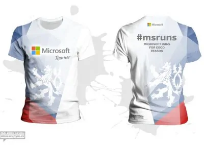 Funkční týmové tričko na běžecké závody - tým Microsoft